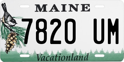 ME license plate 7820UM