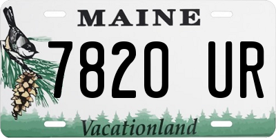 ME license plate 7820UR