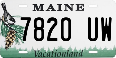 ME license plate 7820UW