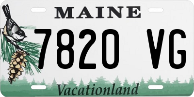 ME license plate 7820VG