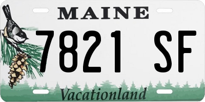ME license plate 7821SF