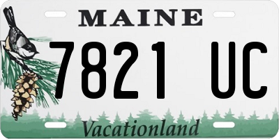 ME license plate 7821UC