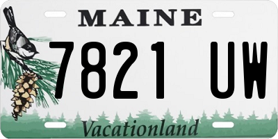 ME license plate 7821UW