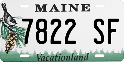 ME license plate 7822SF