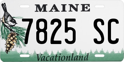 ME license plate 7825SC