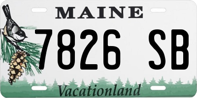 ME license plate 7826SB