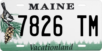 ME license plate 7826TM