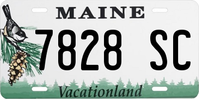 ME license plate 7828SC