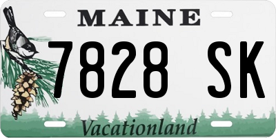 ME license plate 7828SK