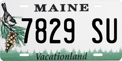 ME license plate 7829SU
