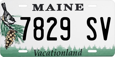 ME license plate 7829SV