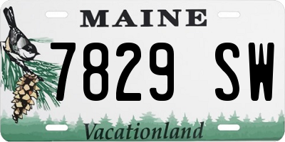 ME license plate 7829SW
