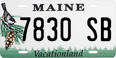 ME license plate 7830SB