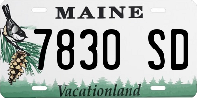 ME license plate 7830SD