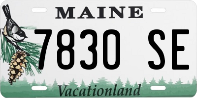 ME license plate 7830SE