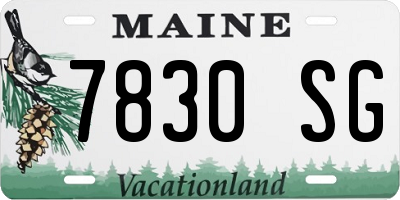 ME license plate 7830SG