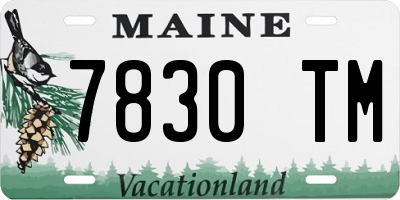 ME license plate 7830TM