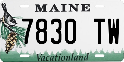 ME license plate 7830TW