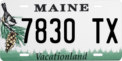 ME license plate 7830TX