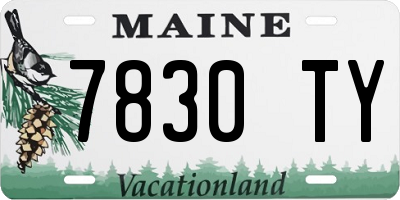 ME license plate 7830TY