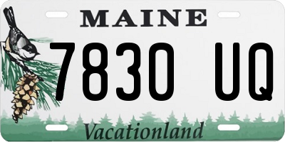 ME license plate 7830UQ