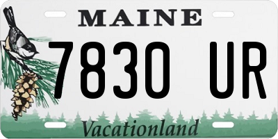 ME license plate 7830UR