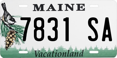 ME license plate 7831SA