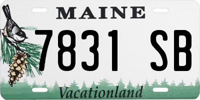 ME license plate 7831SB