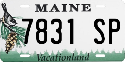 ME license plate 7831SP