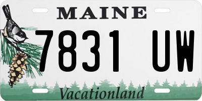 ME license plate 7831UW