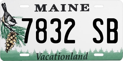 ME license plate 7832SB