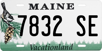 ME license plate 7832SE