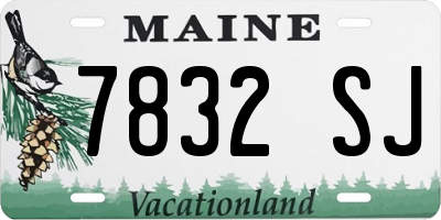 ME license plate 7832SJ