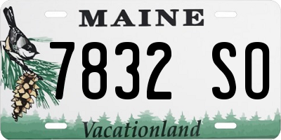 ME license plate 7832SO