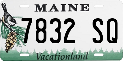 ME license plate 7832SQ