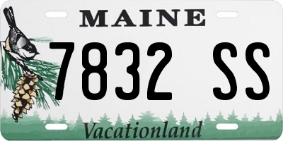 ME license plate 7832SS