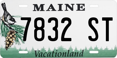 ME license plate 7832ST