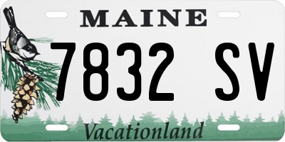 ME license plate 7832SV