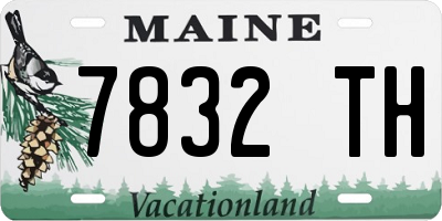 ME license plate 7832TH