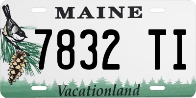 ME license plate 7832TI