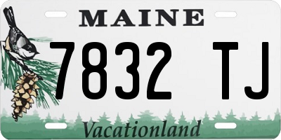 ME license plate 7832TJ