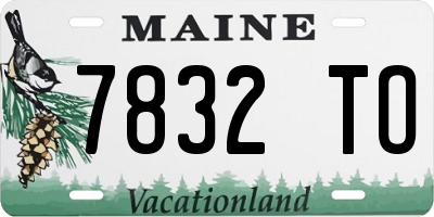 ME license plate 7832TO