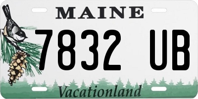 ME license plate 7832UB