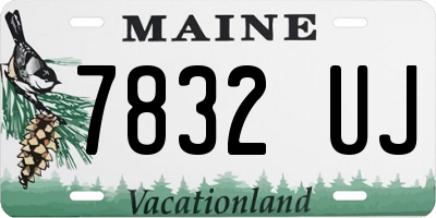ME license plate 7832UJ