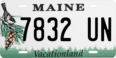 ME license plate 7832UN