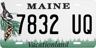 ME license plate 7832UQ