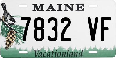 ME license plate 7832VF