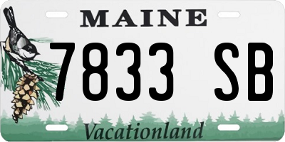 ME license plate 7833SB