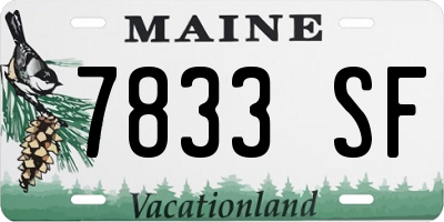 ME license plate 7833SF