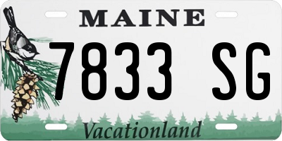 ME license plate 7833SG